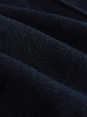 Navy Wool Blend Longline Tie Waist Scarf Cape - Image 9 of 10