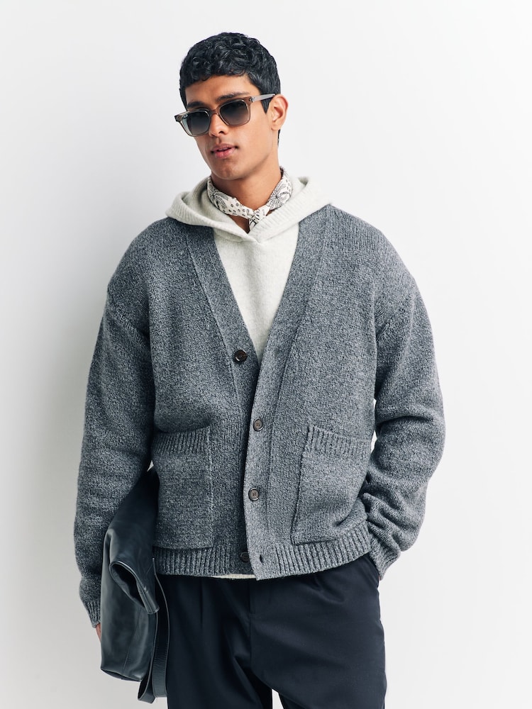 Universal Works Grey Langdale Cardigan - Image 1 of 5