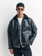 Universal Works Black Gower Shearling Jacket - Image 2 of 7