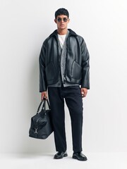 Universal Works Black Gower Shearling Jacket - Image 3 of 7