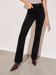 Friends Like These Black Corduroy Pocket Flare Trousers - Image 1 of 5