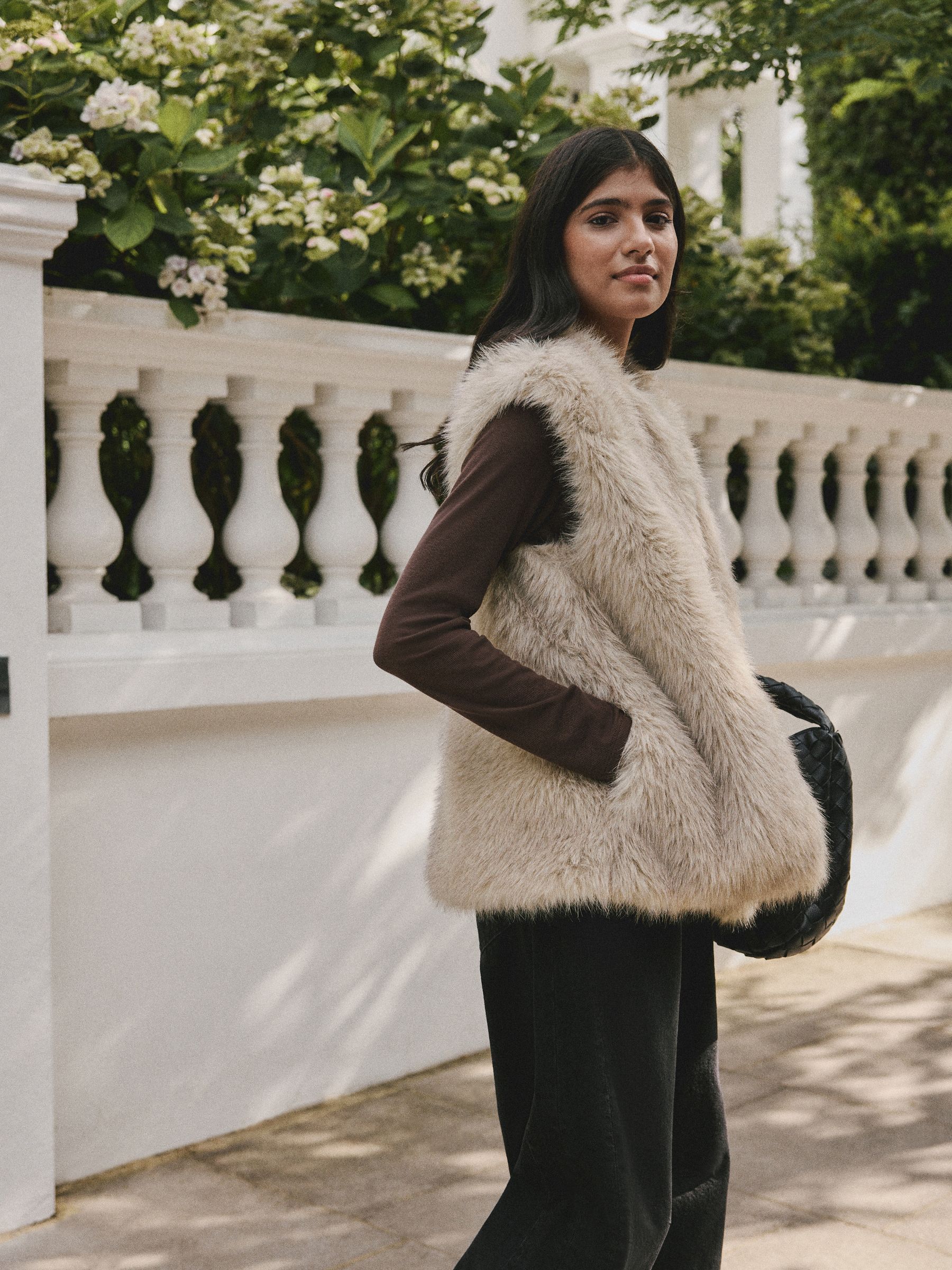 Buy Cream Faux Fur Gilet from Next USA