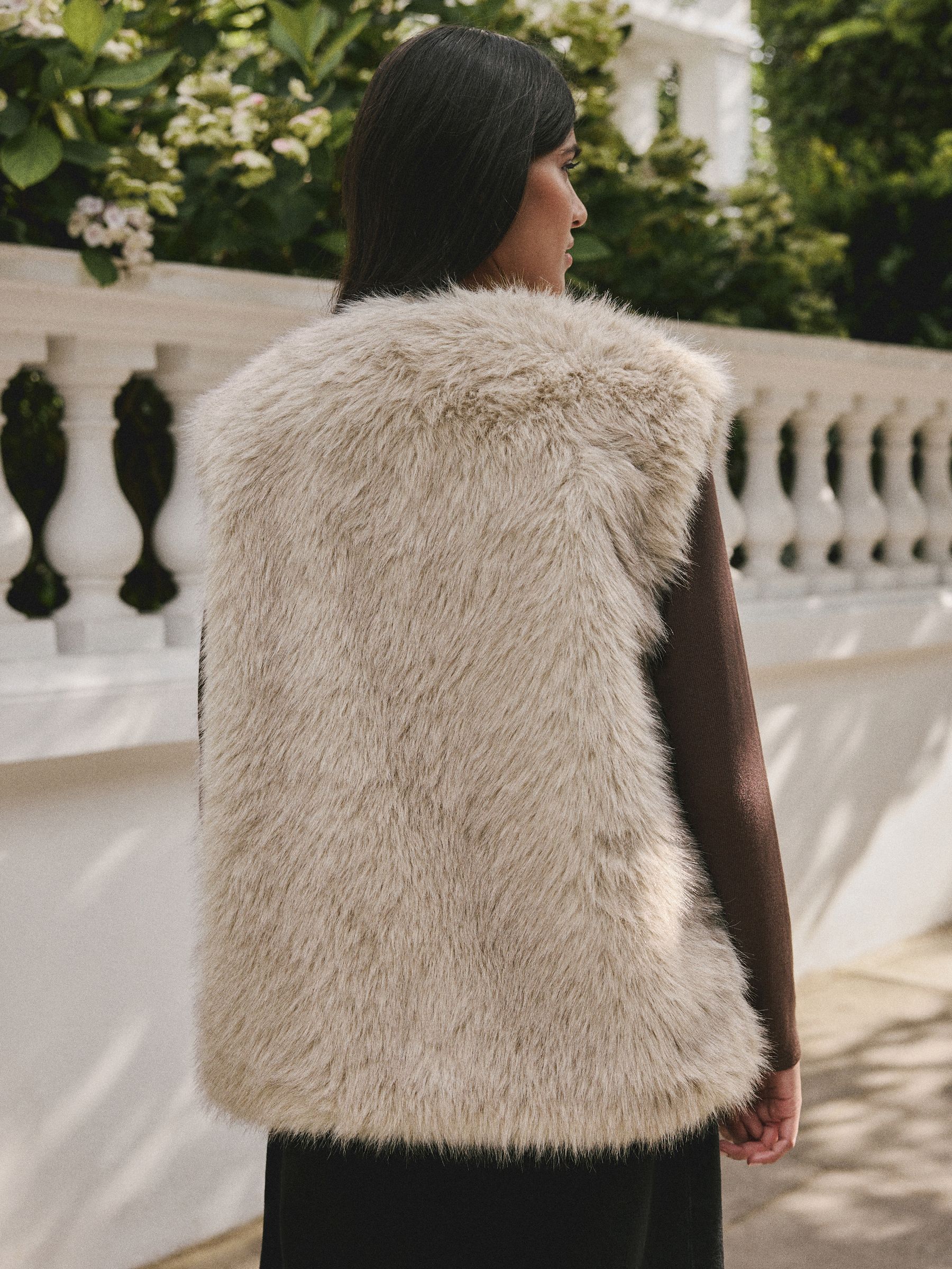 Buy Cream Faux Fur Gilet from Next USA