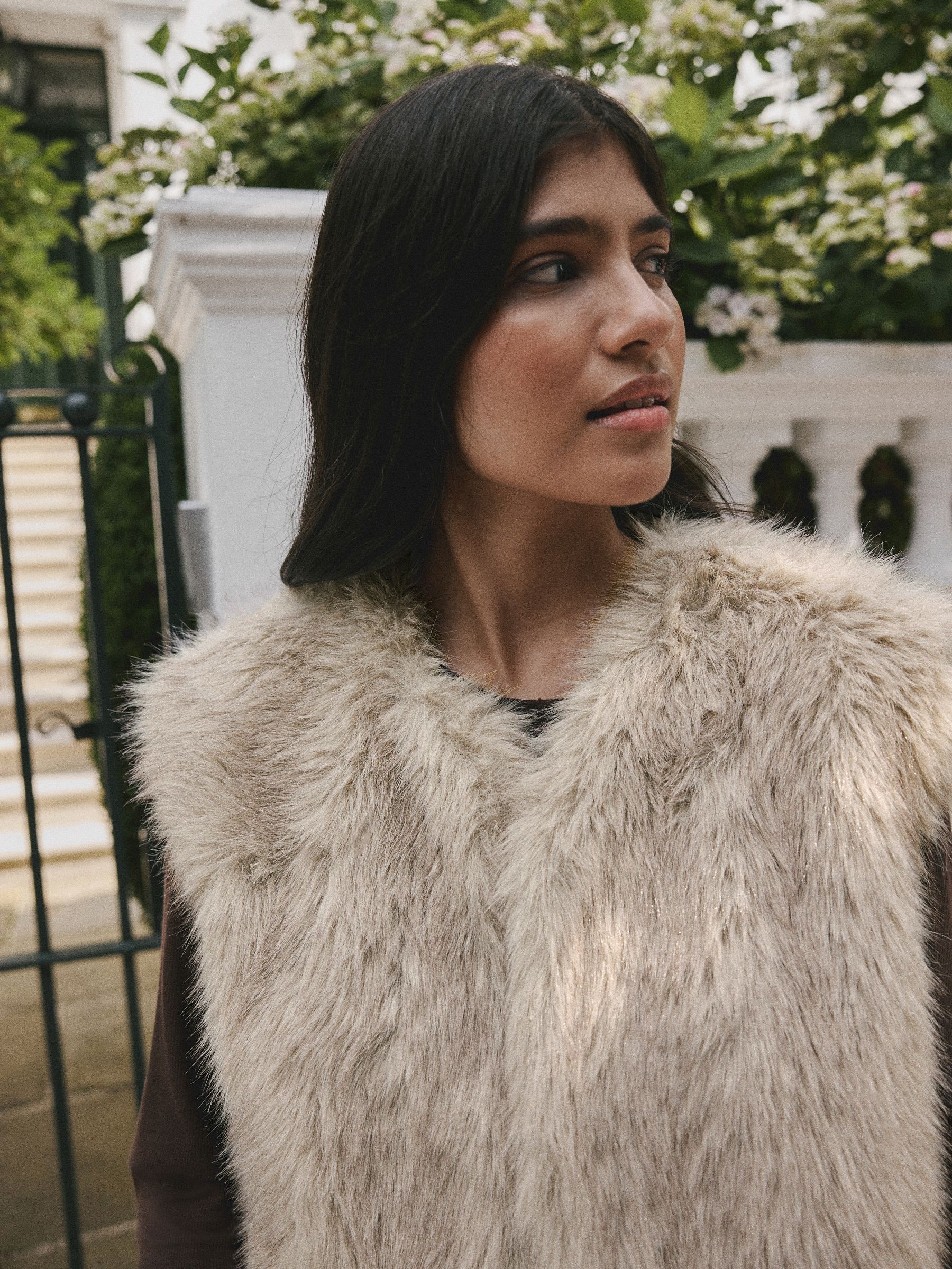 Buy Cream Faux Fur Gilet from Next USA