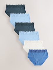 Blau - Slips aus Baumwolle und Spitze 7er-Pack - Bild 1 von 9