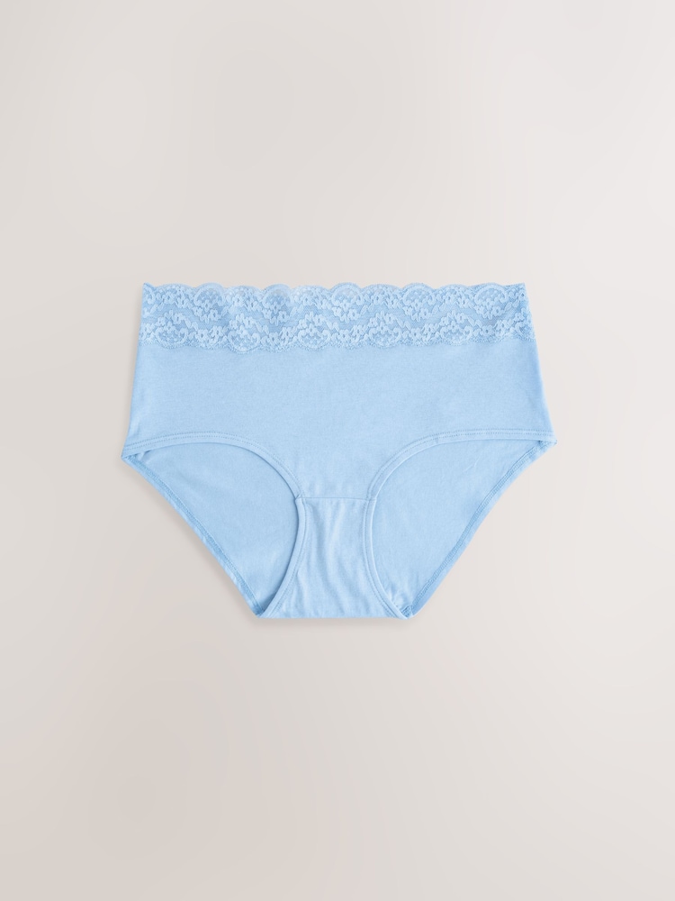Blau - Slips aus Baumwolle und Spitze 7er-Pack - Bild 2 von 9