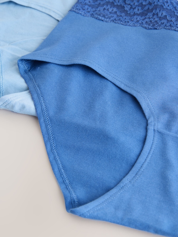 Blau - Slips aus Baumwolle und Spitze 7er-Pack - Bild 9 von 9
