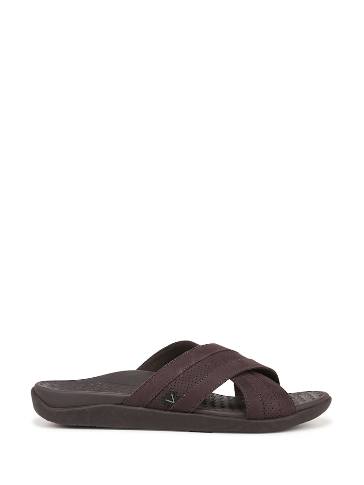 Vionic Regular Fit Tide Brown Sliders - Image 1 of 7