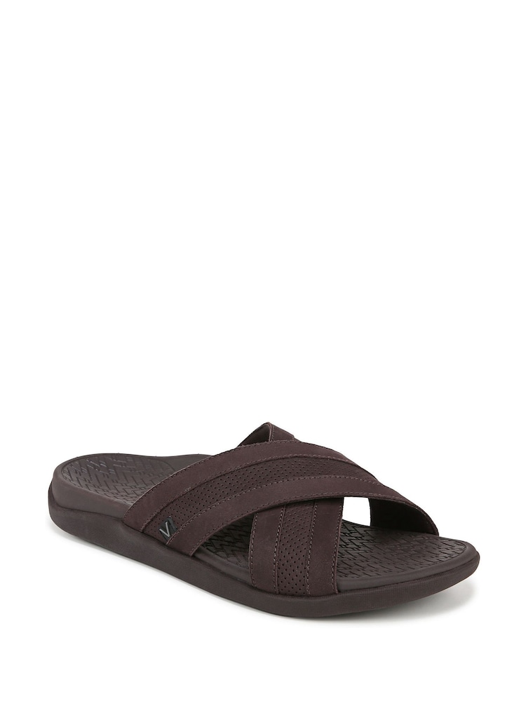Vionic Regular Fit Tide Brown Sliders - Image 3 of 7