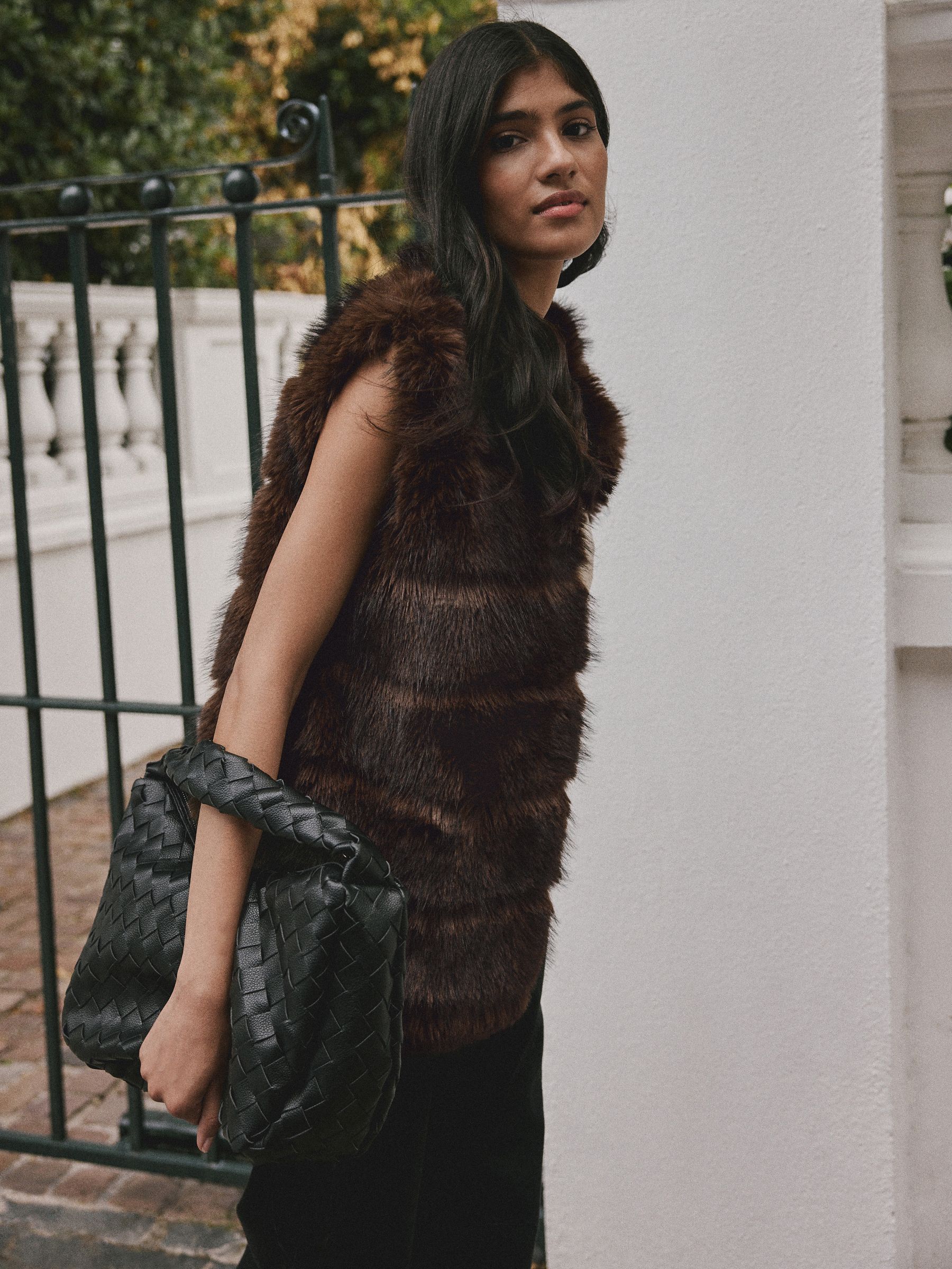 Buy Chocolate Brown Faux Fur Gilet from Next USA
