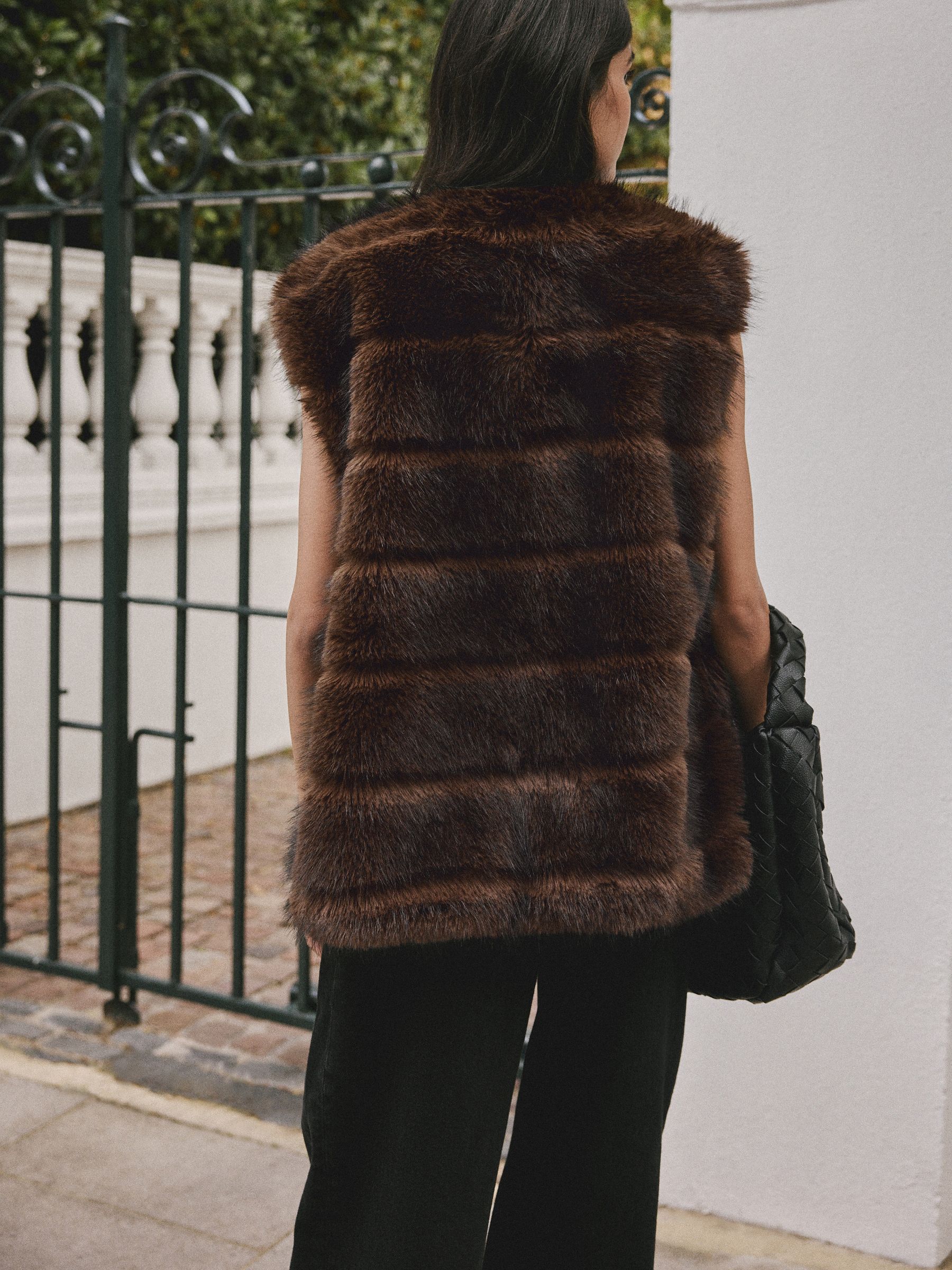 Buy Chocolate Brown Faux Fur Gilet from Next USA
