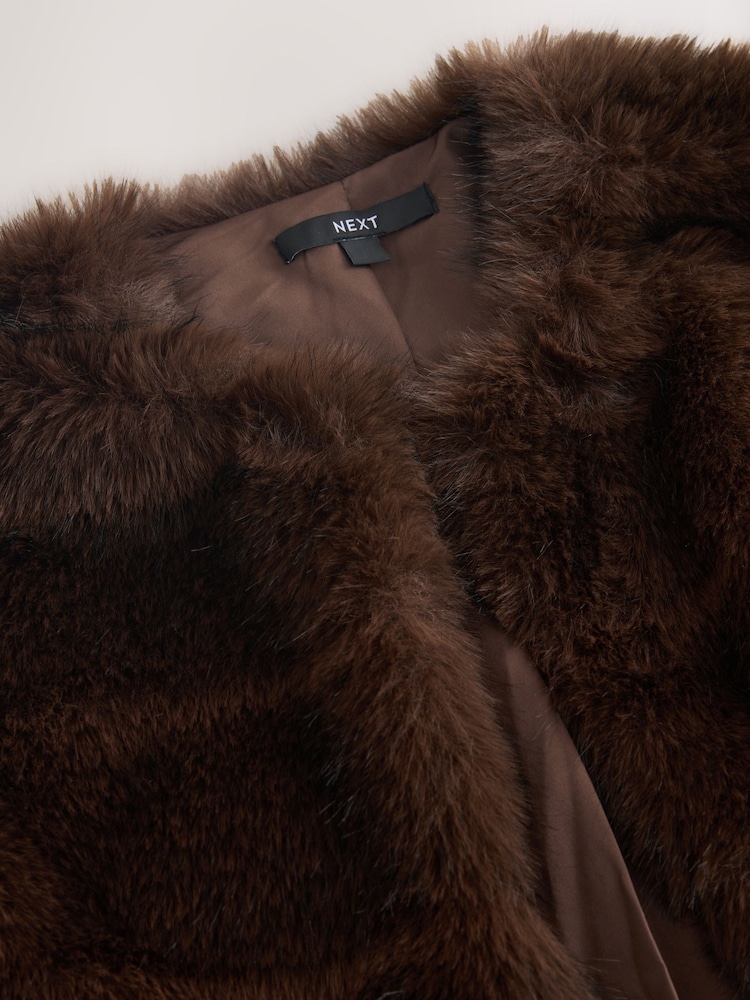 Gilet Knox Rose Taille XL - Simili Cuir Marron & Fausse Fourrure Rose - Neuf Sans étiquette