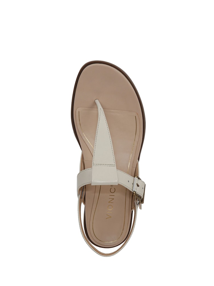 Vionic Cream Cora Regular Fit Toe Post Sandals - Image 6 of 7