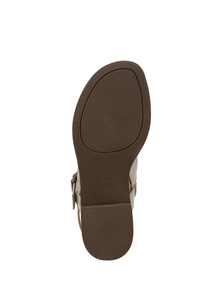 Vionic Cream Cora Regular Fit Toe Post Sandals - Image 7 of 7