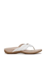 Vionic Bella Braid Regular Fit Toe Post White Sandals - Image 1 of 6