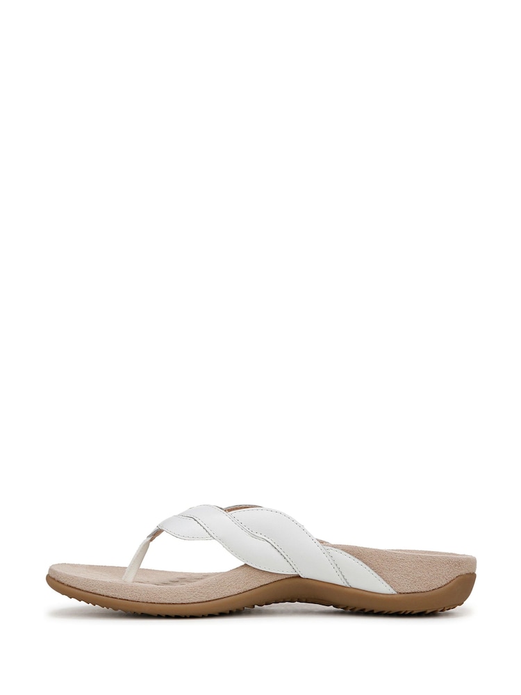 Vionic Bella Braid Regular Fit Toe Post White Sandals - Image 2 of 6