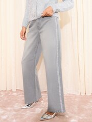 Friends Like These X Lucy Mecklenburgh Grey Everyday Wide Jeans - Image 1 of 4