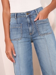 Friends Like These Rinse Wash Wide Leg Pintuck Jeans - Image 3 of 5