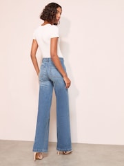 Friends Like These Rinse Wash Wide Leg Pintuck Jeans - Image 5 of 5