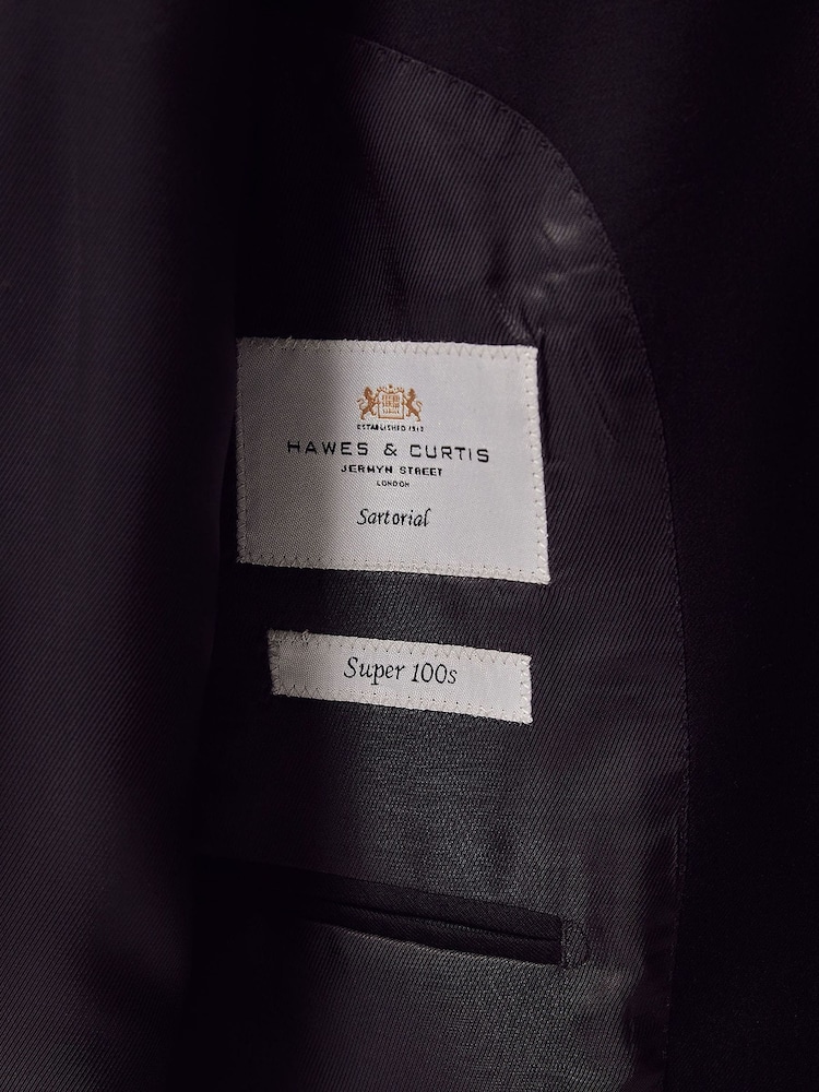 Hawes & Curtis Twill Slim Suit Black Jacket - Image 4 of 4
