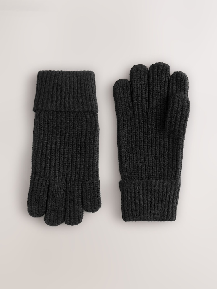 Black Knitted Gloves (3-16yrs) - Image 1 of 3