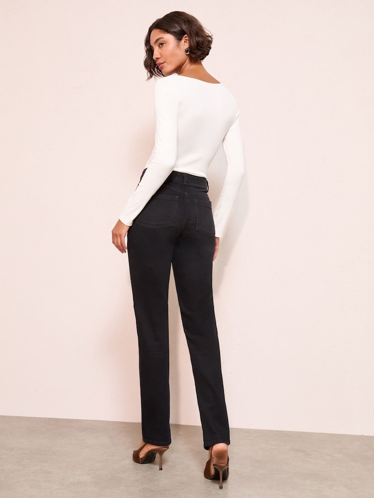 Friends Like These Black Petite Straight Leg Jeans - Image 4 of 4