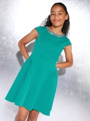 Lipsy Diamante Trim Scuba Mini Skater Dress (5-16yrs) - Bild 1 von 5