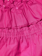 Monsoon Pink Embroidered Floral Top and Shorts Set - Image 3 of 3
