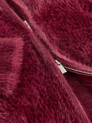 Burgundy Red Bear Zip-Up Bomber Jacket - Image 8 of 9
