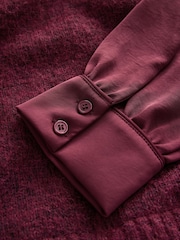 Vermelho Borgonha - Satin Shirt Layer Knitted Tank - Imagem 7 de 8