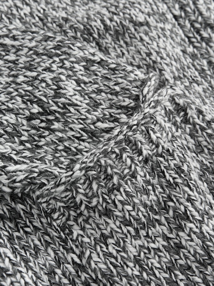 Monochrome Twist Knitted Pocket Cardigan With Wool - Image 3 of 3