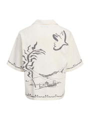JACK & JONES Junior Resort Printed 100% Cotton White Shirt - Image 2 of 2