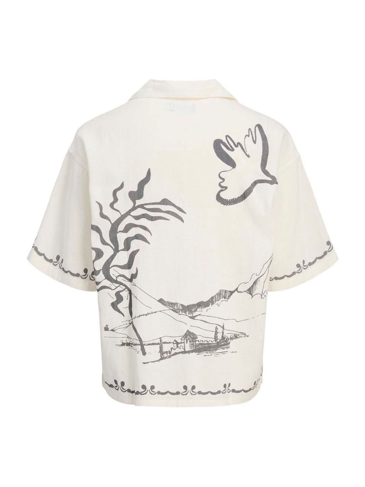 JACK & JONES Junior Resort Printed 100% Cotton White Shirt - Image 2 of 2