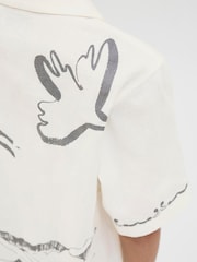 JACK & JONES Junior Resort Printed 100% Cotton White Shirt - Image 4 of 6