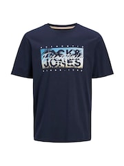 JACK & JONES Junior Blue Graphic Short Sleeve 100% Cotton T-Shirt - Image 1 of 1
