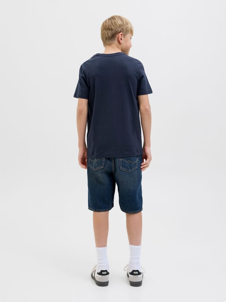 JACK & JONES Junior Blue Graphic Short Sleeve 100% Cotton T-Shirt - Image 2 of 6