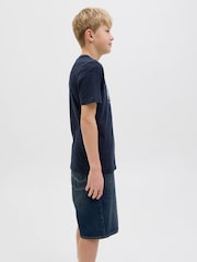 JACK & JONES Junior Blue Graphic Short Sleeve 100% Cotton T-Shirt - Image 5 of 6