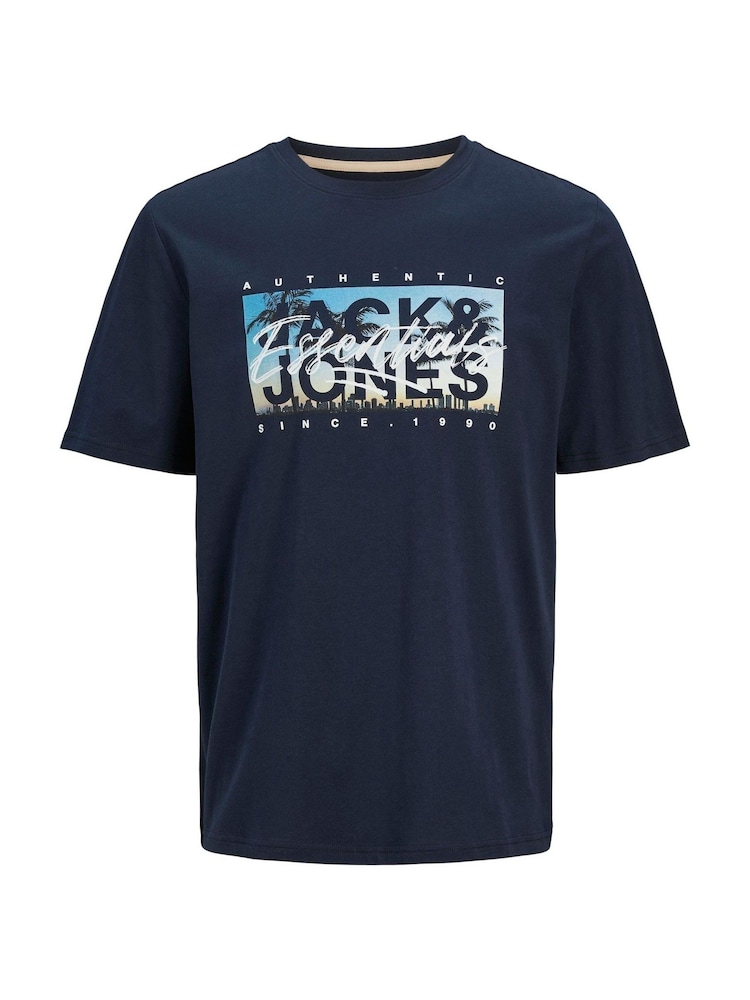 JACK & JONES Junior Blue Graphic Short Sleeve 100% Cotton T-Shirt - Image 6 of 6