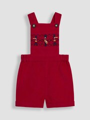 JoJo Maman Bébé Red 2-Piece Smocked Dungarees & Bodysuit Set - Image 2 of 7