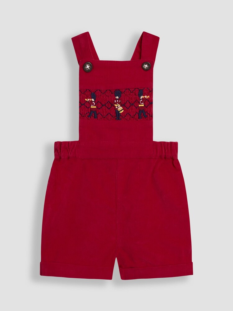JoJo Maman Bébé Red 2-Piece Smocked Dungarees & Bodysuit Set - Image 2 of 7