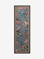 Charcoal Grey Washable Tropicial Border Runner - Image 5 of 5