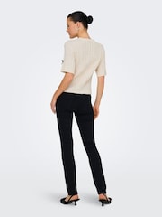 JDY Cream Bow Detail Cable Knit Jumper - Image 3 of 7