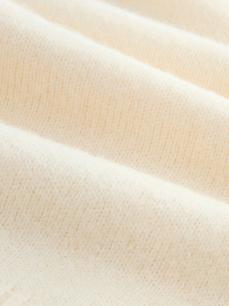 Ecru Bows Crew Neck Knitted Cardigan - Image 8 of 8