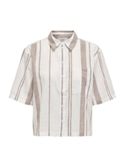JDY White 100% Cotton Short Sleeve Stripe Shirt - Image 3 of 4