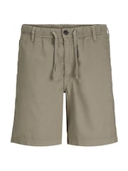JACK & JONES Junior Tie Waist Linen Blend Shorts - Image 1 of 2