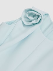 Reiss Blue Florie 13-14 yrs Flower-Detail Fit-And-Flare Dress - Image 5 of 5