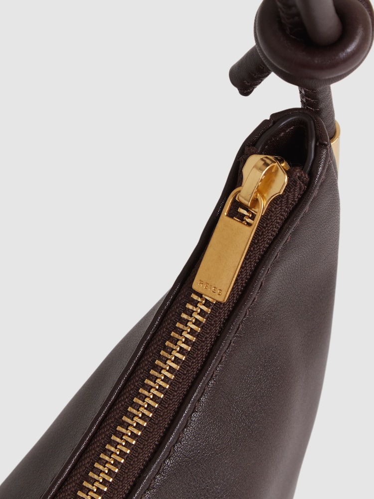 Reiss Oxblood Harriet Leather Rope-Strap Shoulder Bag - Image 4 of 4