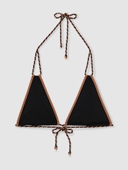 Reiss Black/Brown Effie Triangle Twist-Strap Bikini Top - Image 2 of 6