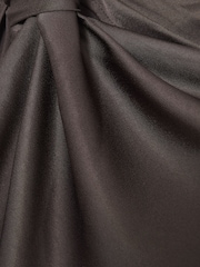 Reiss Mauve Kenzie Satin Asymmetric Draped Midi Dress - Image 6 of 6