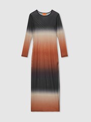 Reiss Multi Sienna McLaren F1 Team Ombré Mesh Maxi Dress - Image 2 of 8
